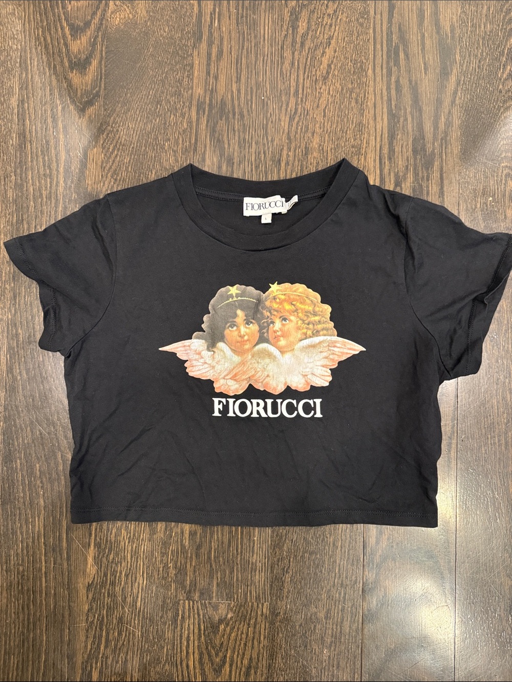 Fiorucci Black Tee Angel Graphic